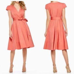 GAL MEETS GLAM coral Desert Rose Addison wrap dress